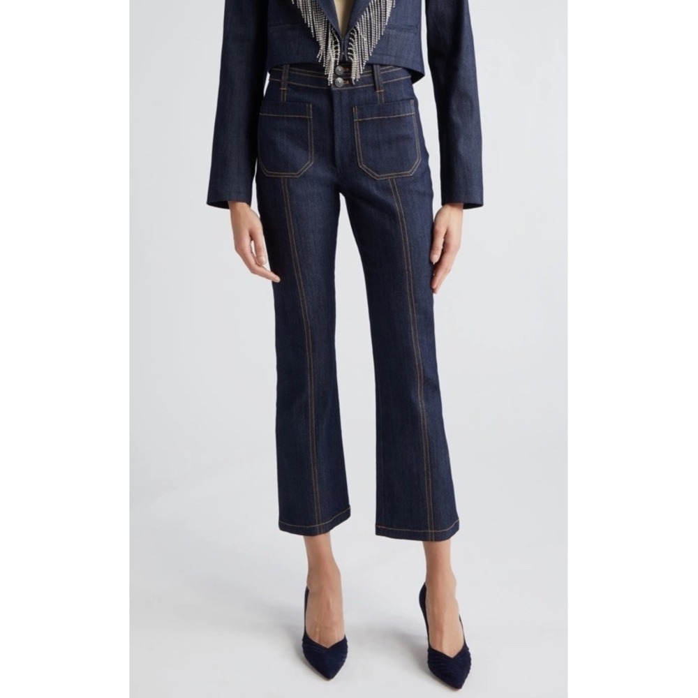 Cinq à Sept Dorothea Flare Jeans Front Patch Pockets Women's 2